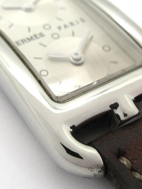 HERMES Cape Cod Double Tour CC3-210 1****** Silver Dark Brown Wrist Watch main image 4